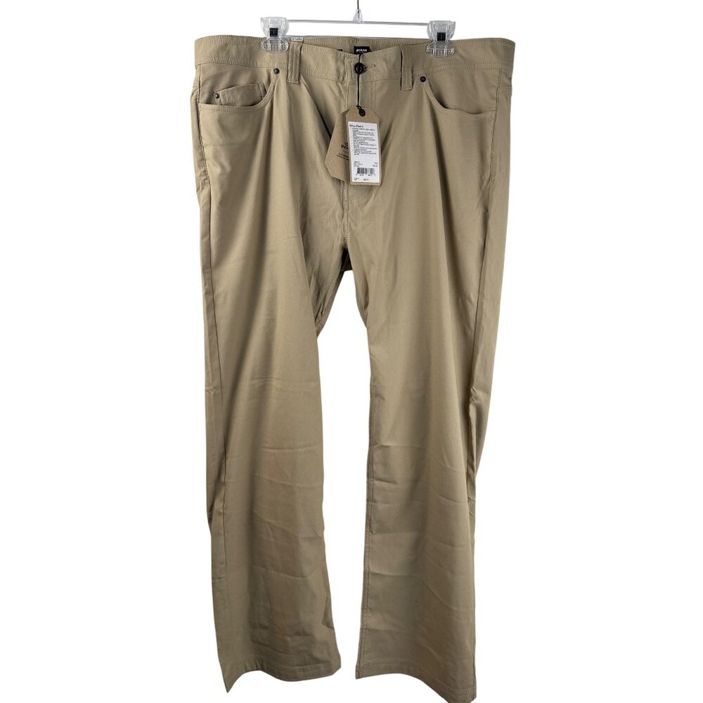 Prana Men's Brion II Performance Casual Pants Khaki/Sandbar Size 40‎ x 32